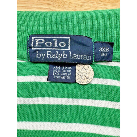 Polo by Ralph Lauren Men's Polo Shirt 3XB Blue Stripe Pink Pony - Picture 3 of 5